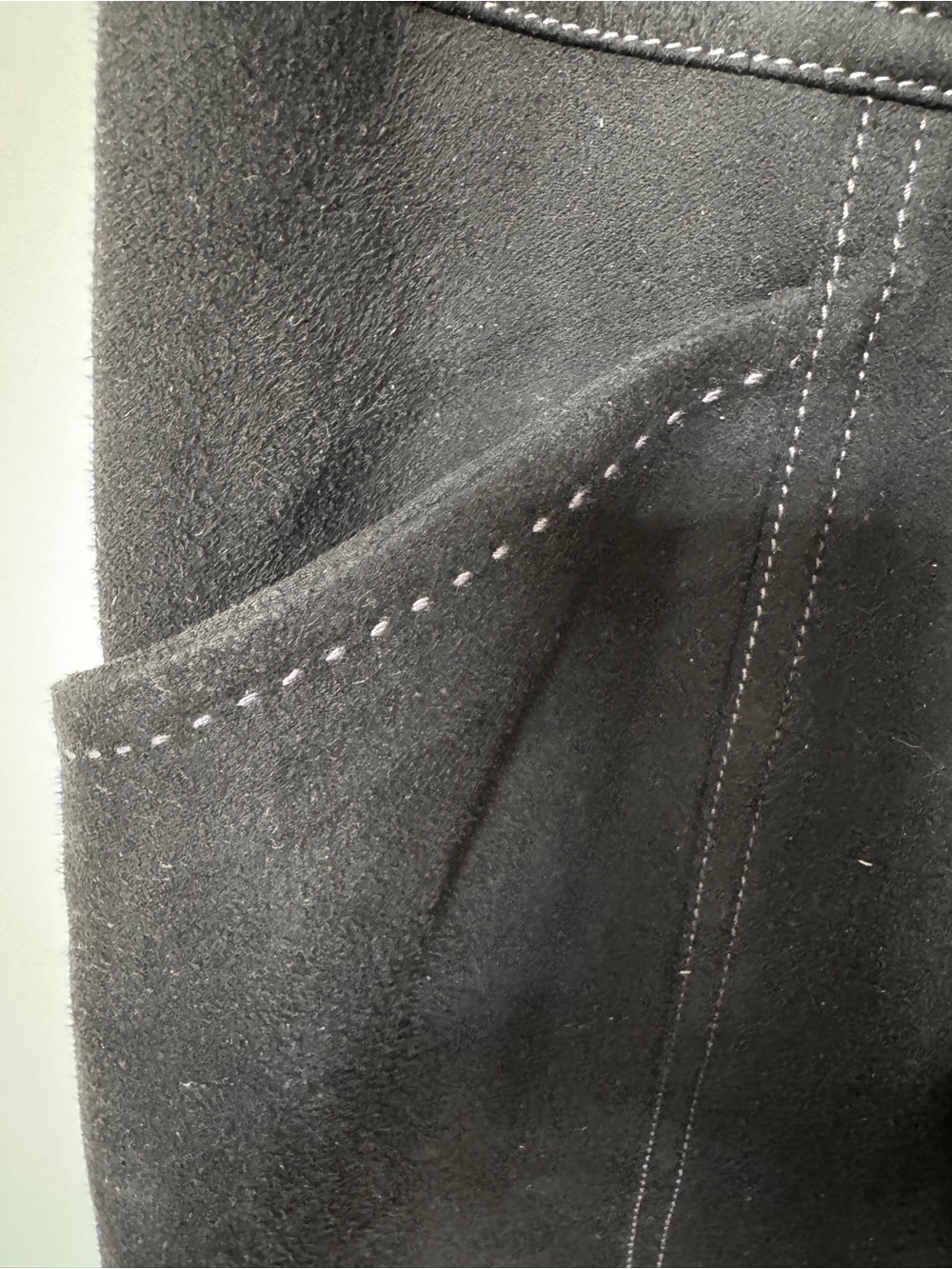 J. McLaughlin Black Suede Stretch Skirt with Contrast Stitching - Picture 5 of 10